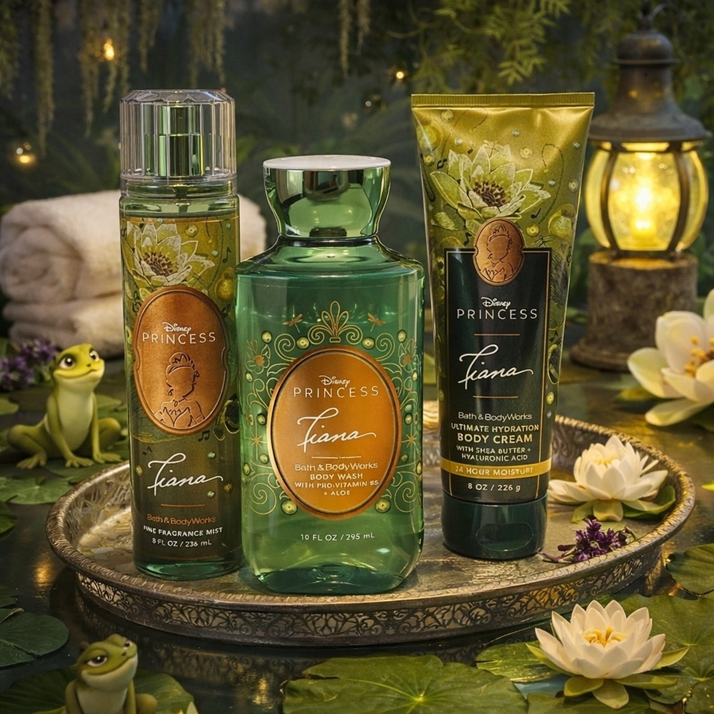 Disney Tiana BBW 3pc Set ♡ FF Mist ♡ Body Wash ♡ Body Cream ♡ Bath & Body Works